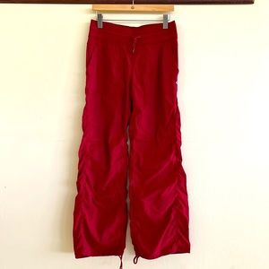Lululemon Rare Dk Red Dance Studio Pant Sz: 8. Front HR 10” Comfortable, Flat